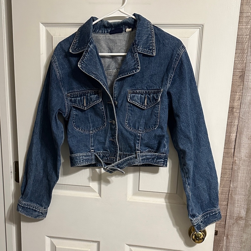 Blue Denim Cropped Jacket